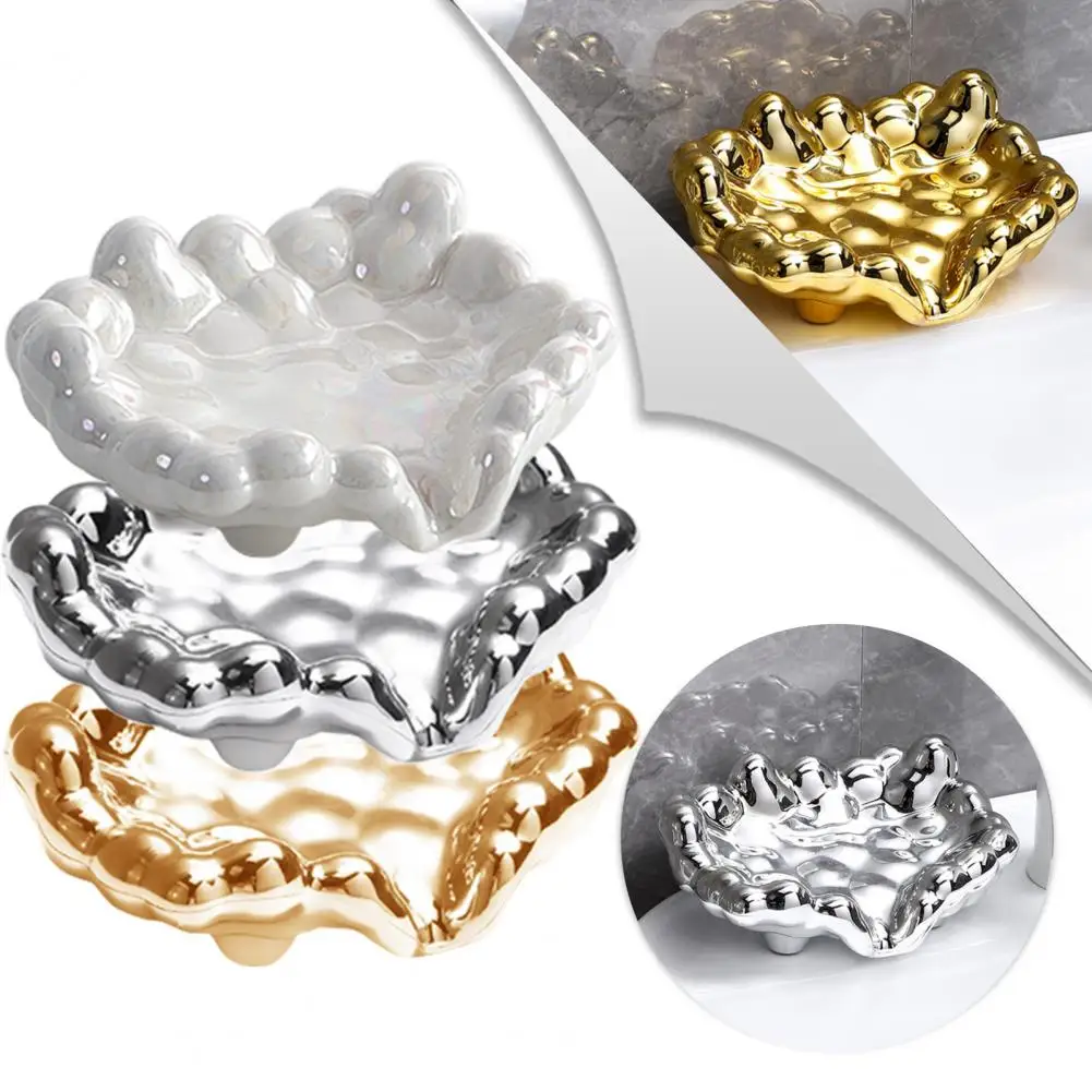 

Soap Box Electroplate Convenient Punch Free Cloud Shape Keep Tidy Soap Storage Dish Bathroom Gadget Daily Use Мыльный Ящик