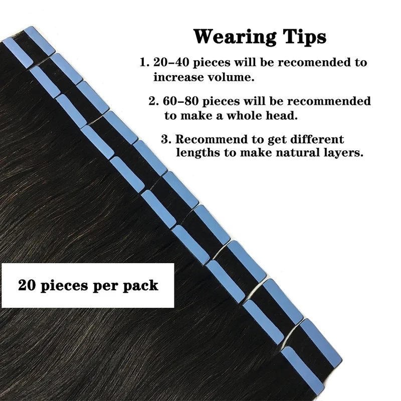 Human Hair Extensions Hair Extension Tape 100% Remy Human Hair Premium Straight Invisible Seamless Skin Wefts Straightening Tape 14-26 Inch