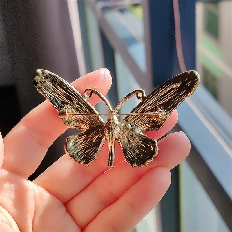 Butterfly Zircon Brooches For Women Shiny Crystal Lapel Brooch Pin Clothing Jewelry Accessories