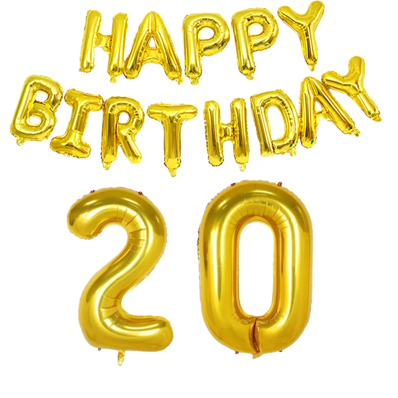 Gold Happy Birthday Zahlen-Folienballons für Erwachsene, Party-Dekoration, Mann und Frau, 14, 15, 16, 17, 18, 21, 30, 40, 50, 60, 70 Jahre alt, Weihnachten – Detail 6