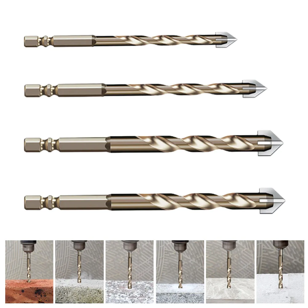 

1pc Cross Hex Tile Drilling Bits 6-12mm Concrete Impact Glass Drill Special For Hexagonal Shank Hard Bit Tool Kit Power Tools