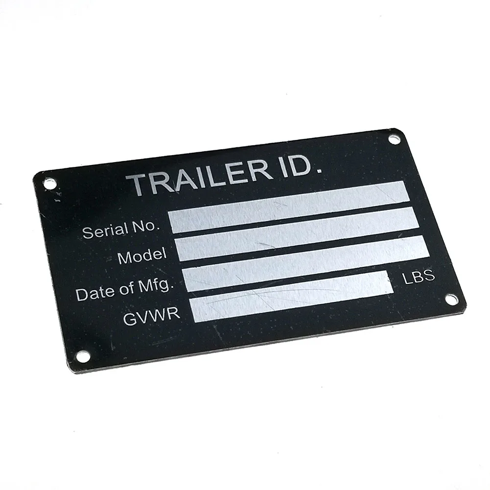 

Aluminum Trailer ID Replacement TagSerial GVWR Medical BlankVIN ID Plate Data TAG Serial Model Number Identification Tire Size