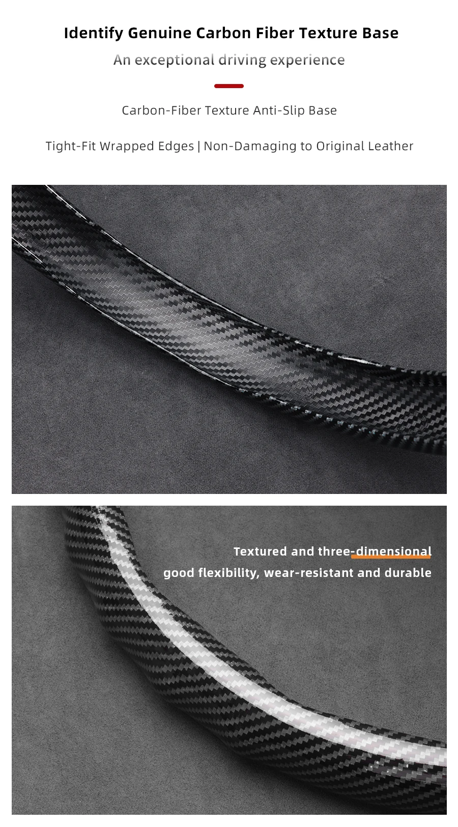 Passend für Alfa Romeo Carbon Fiber Texture Lenkradbezug Snap-On Wave-Shaped Sports Design Schutzhülle Giulia 952 Stelvio 949 147 Mito Giulietta Tonale 965 Sprint 159 Quadrifoglio Schwarz – Detail 10