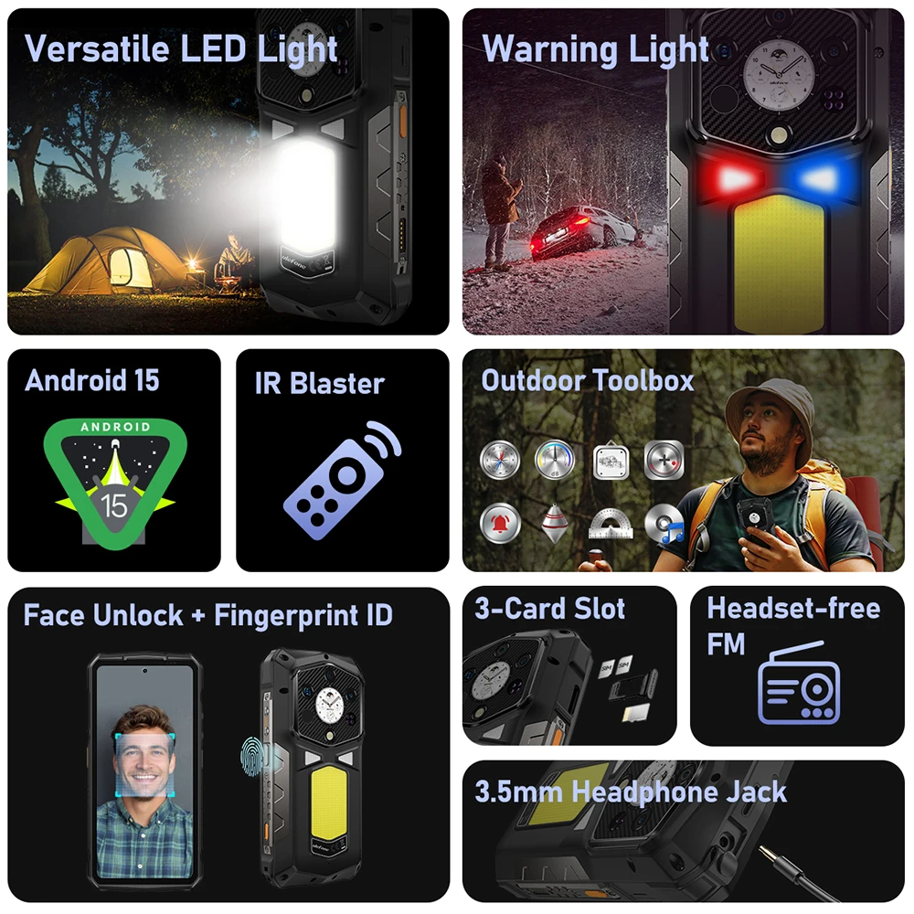 World Premiere Ulefone Armor 29 Pro Thermal Version 5G AI Rugged Phone 21200mAh 120W 64MP Night Vision 6.67" 120Hz 512GB ROM