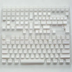 Enhanced Blue SA Profile Custom PBT Keycap Set for Mechanical Gaming Keyboards - 135 Double Shot Keys (White Translucent)