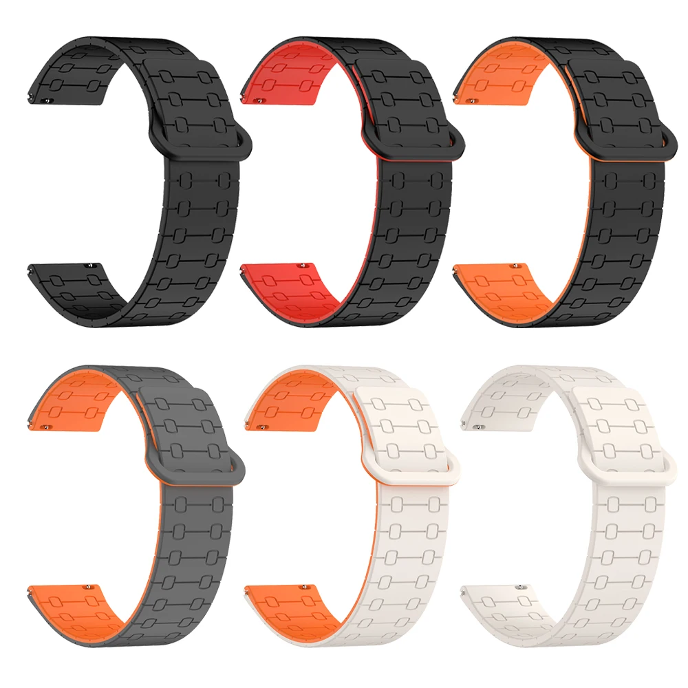 Sport Silicone Strap Band with Soft Magnetic Loop - 22mm Wristband Bracelet