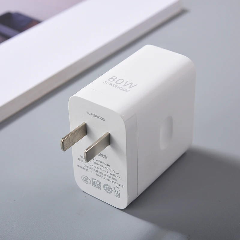 Caricabatterie Rapido SuperVooc 80W Con Spina Europea Per Oppo Reno 8-12, Find X3/X5 E Oneplus - Adattatore Da Viaggio PD3.0/PPS