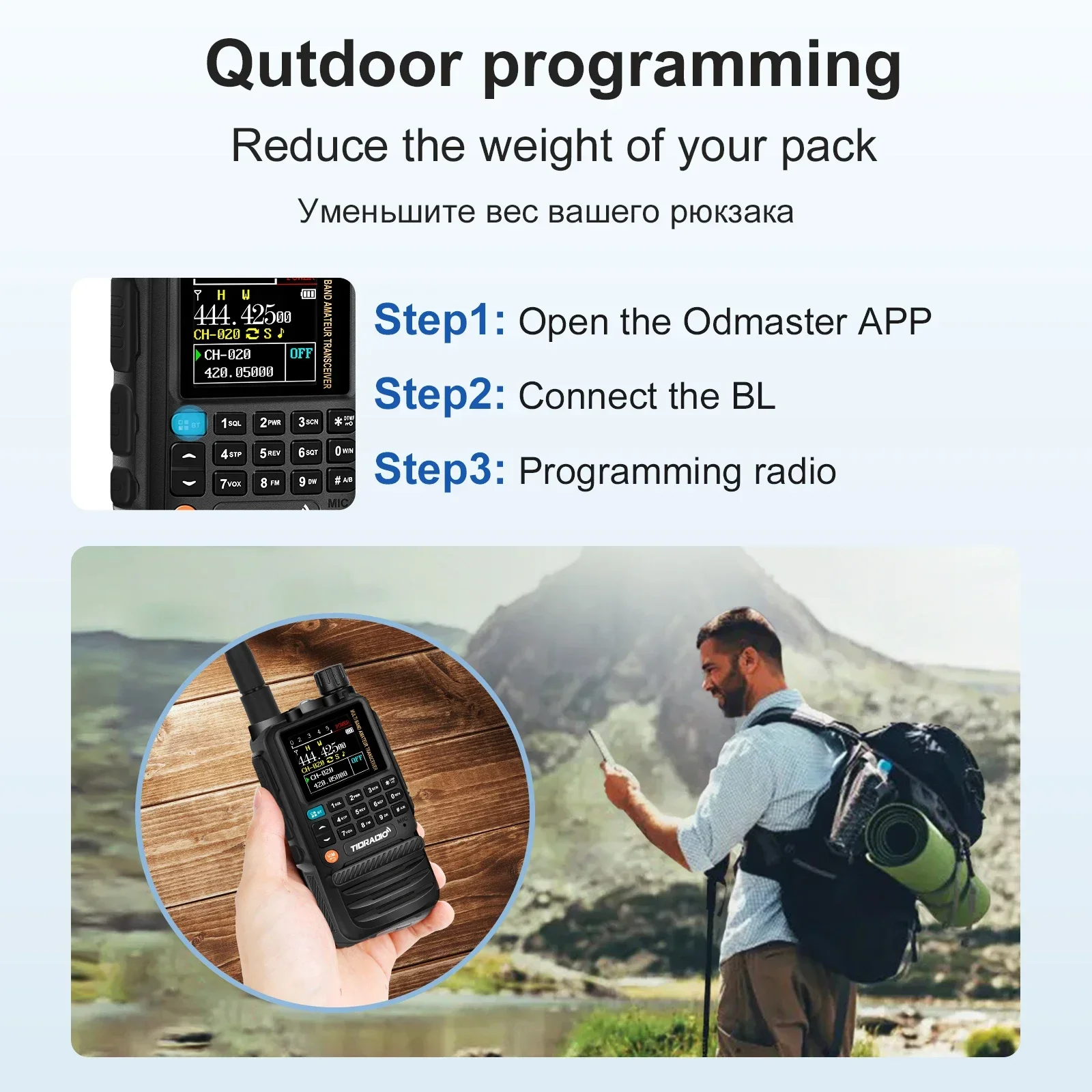 TIDRADIO H3 2PCS Walkie Talkies Long Range Wireless Programming Air Band Tow Way Ham Radio Wireless Set USB Rechargeable GMRS 4
