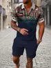 Summer Luxury Pattern 3D Print Men's Tracksuit Set Casual Zipper Polo Shirt And Shorts 2pcs Sets Fashion Streetwear Man Cloth 6