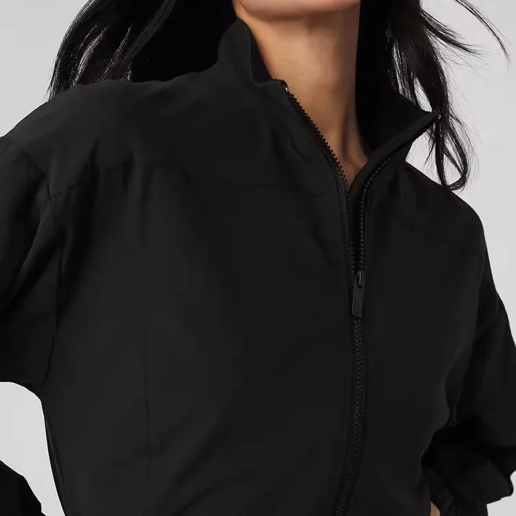 Al yoga sports jacket for outdoor running,fast drying ,loose cardigan comfortable and breathable short sleeved top ﻿ ﻿ 5