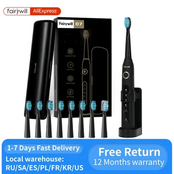 Fairywill FW-507 Sonic Electric Toothbrush 5 Modes USB Charger Tooth Brushes Replacement Timer Sonic Toothbrush 8 Brush Heads 1