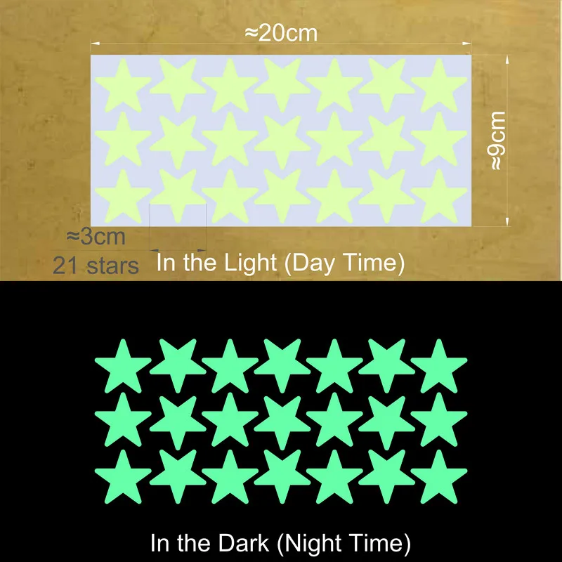 Vibrant Glowing Star Stickers for Kids' Rooms - Ceiling & Wall Decor