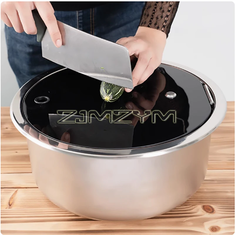 RV Sink RV Sink With Faucet for Caravan Round & Square Stainless Steel Hand Wash Basin Sink with Tempered Glass Lid Camper Accessories