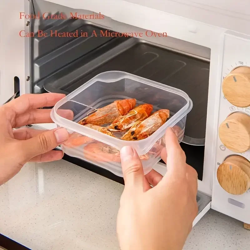 1/10PC Small Food Preservation Boxes Refrigerator Frozen Meat Vegetable Fresh-Keeping Box Transparent Kitchen Sealed Storage Box 5