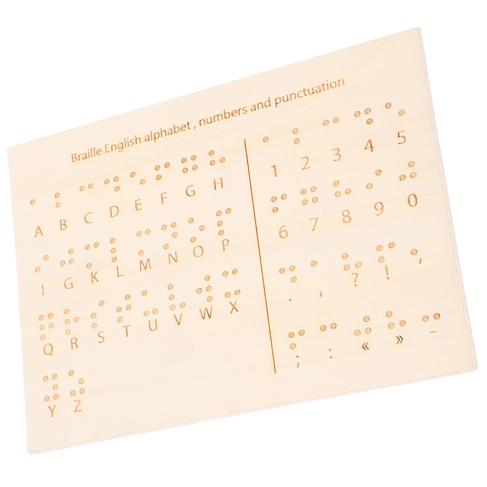 Braille Alphabet Board for The Blind People Reading Device Books Assistant Letter Boards Wood Assistive Devices Braille Board