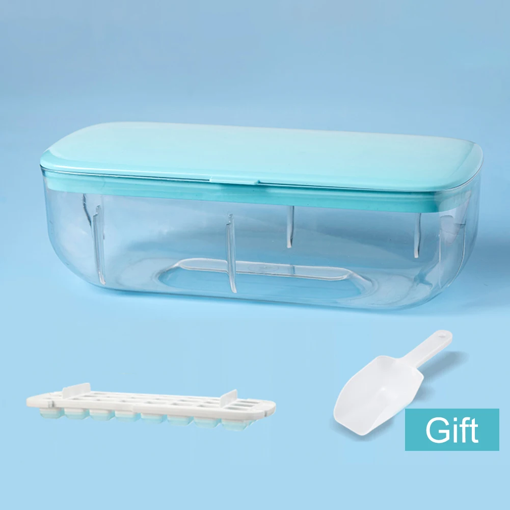 Ice Cube Tray With Lid And Bin Quick Release Silicone Ice Cube Maker Mold With Container For Cocktail Whiskey Bar Kitchen Tools