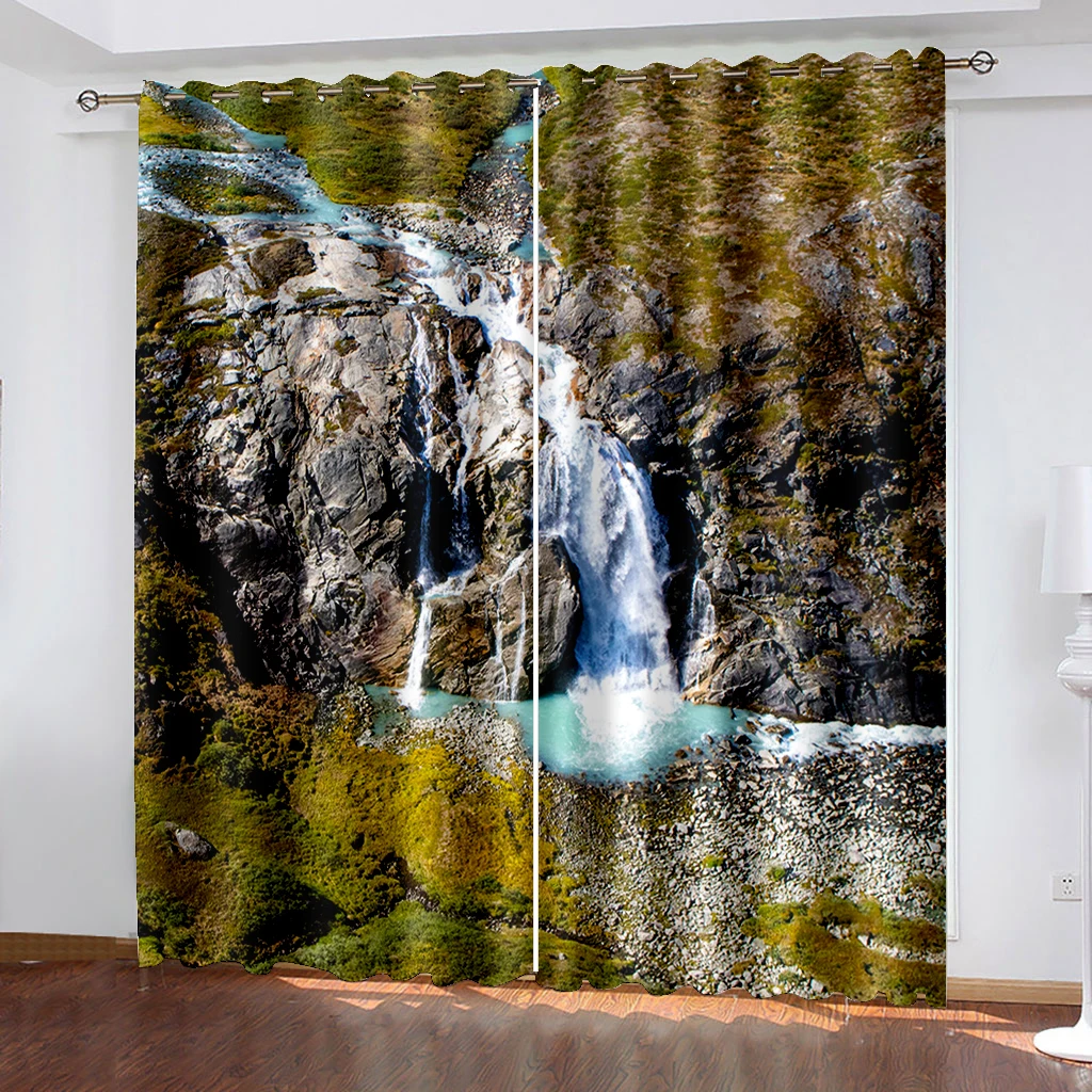 

Nature Scenery 3d Digital Printing Curtains, Suitable For Bedroom Living Room Balcony Office Decoration Curtains 2pcs