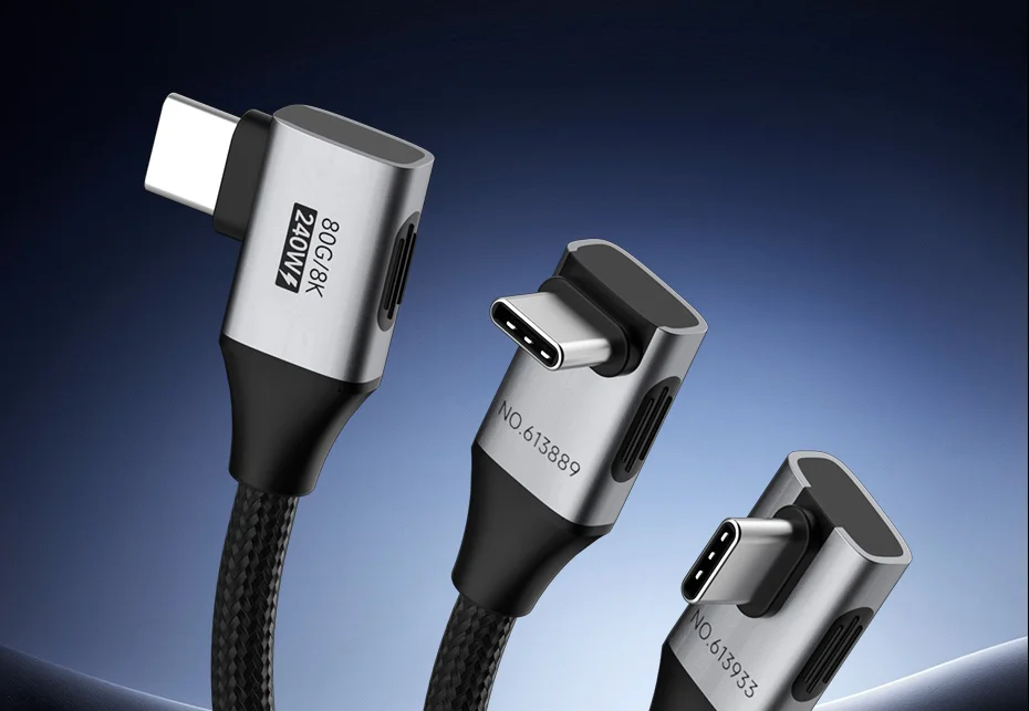 Hagibis USB4 USB-C Cable 80Gbps 240W Right Angle 8K