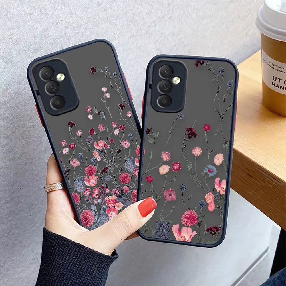 

Lovely Vintage Leaves Flower Matte Case for Samsung Galaxy M62 M53 M52 M51 M33 M32 M31 M30S M23 M20 M10 J8 J7 J6 J5 Case Funda
