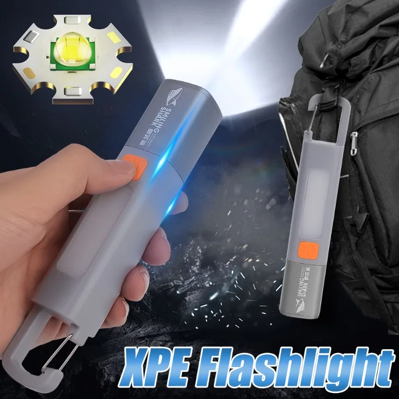 

Outdoor Mini Flashlight High Brightness Long-range COB Large Zoom Floodlights Lantern Lock Buckle Design Variable Focus Torch