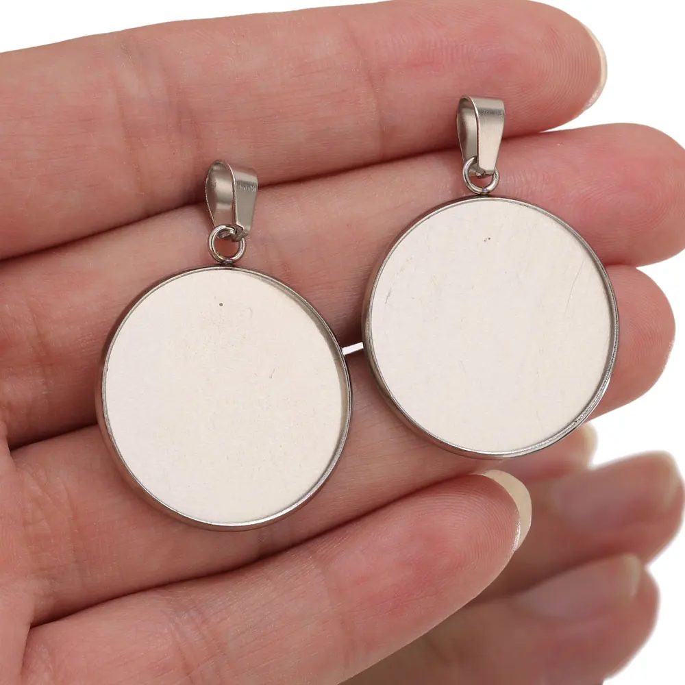 10 Stück Edelstahl Gold Anhänger Harz Tablett Basis DIY Cabochon Cameo Basen Einstellung Blanko Anhänger Lünette Schmuckherstellung Erkenntnisse – Detail 5