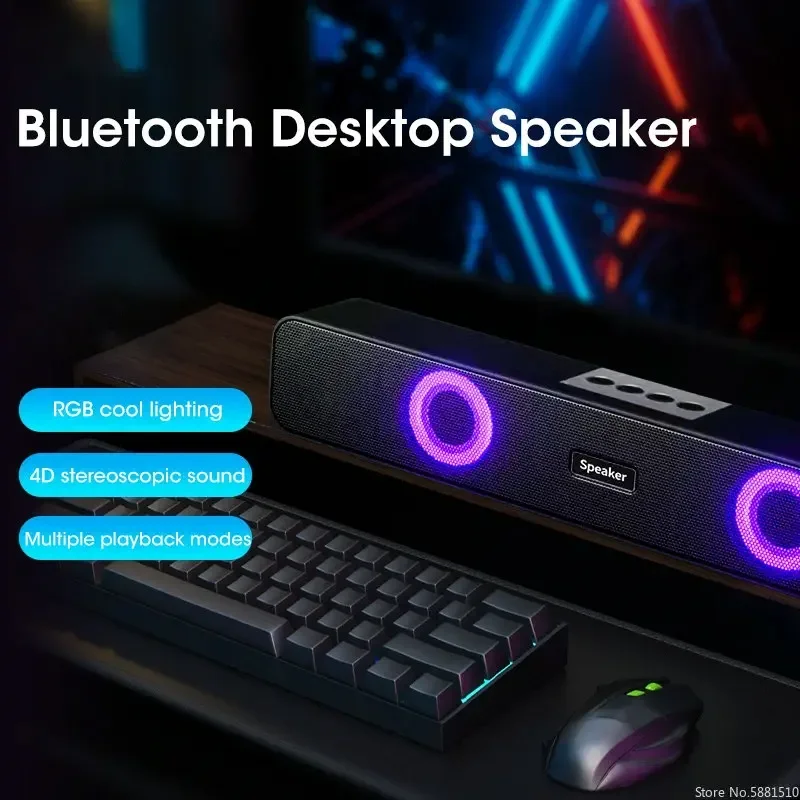 Computer Audio Bluetooth 5.1 Speaker 4D Surround Sound TV 360&deg; Stereo Surround Notebook USB Multimedia Home Portable Operation