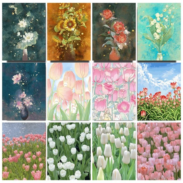 Flower Painting: How to Paint Tulips with Acrylic Paint on Canvas