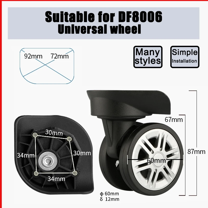 Suitable for DF8006 Suitcase Carrying Wheel Suitcase Replacement Accessories Replacement Universal Wheel Luggage Repair Pulley