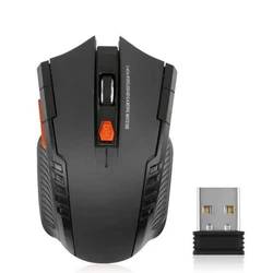 Ergonomic Wireless Optical Gaming Mouse with USB Receiver (Black)