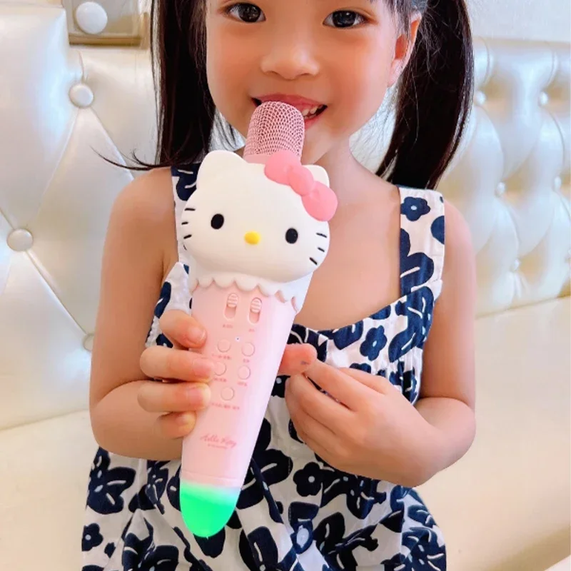 

Sanrio Hello Kitty Kuromi Wireless Bluetooth Microphone Children's Karaoke Mike Kawaii Wireless Karaoke Singing Mic Gift