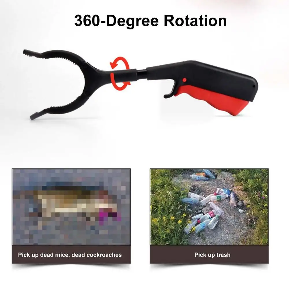 Grabber Tool Müll-Aufnahme-Stick mit rutschfestem, um 360 Grad drehbarem Backen-Müllzange, tragbares Reaching-Assistent-Werkzeug für ältere Menschen – Detail 12