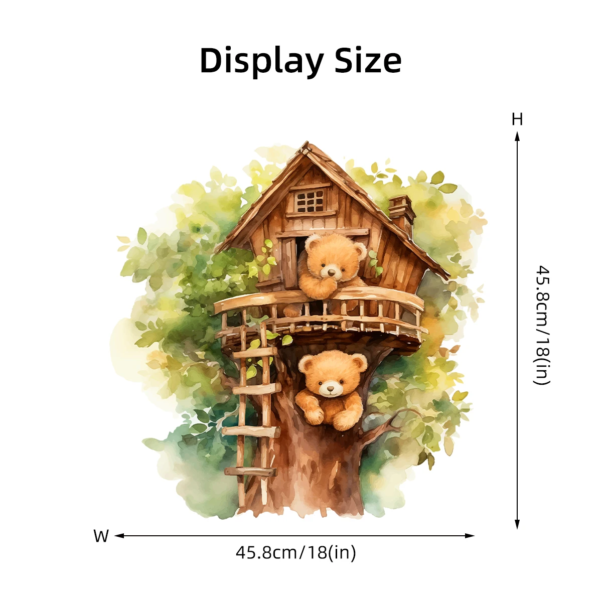 Cute Cartoon Bear Tree House Wall Stickers for Kids Room Bedroom Living Room Home Decoration Wall Decal wall stickers wall sticker