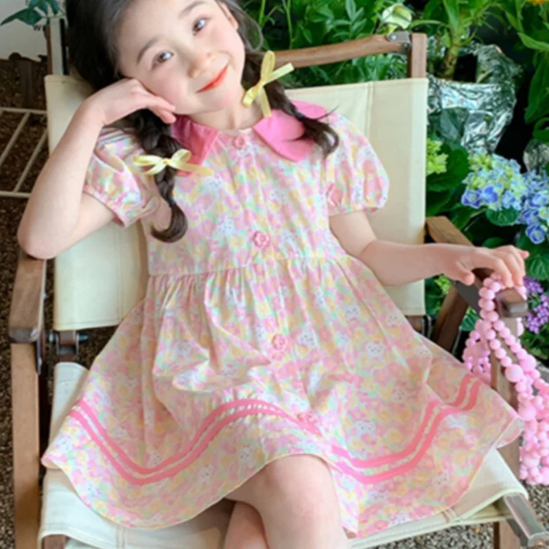 

Girl Dress Kids Party Birthday Evening Gown Cotton 2024 Christmas Spring Summer For Wedding Flower Girl Dress Children Clothing