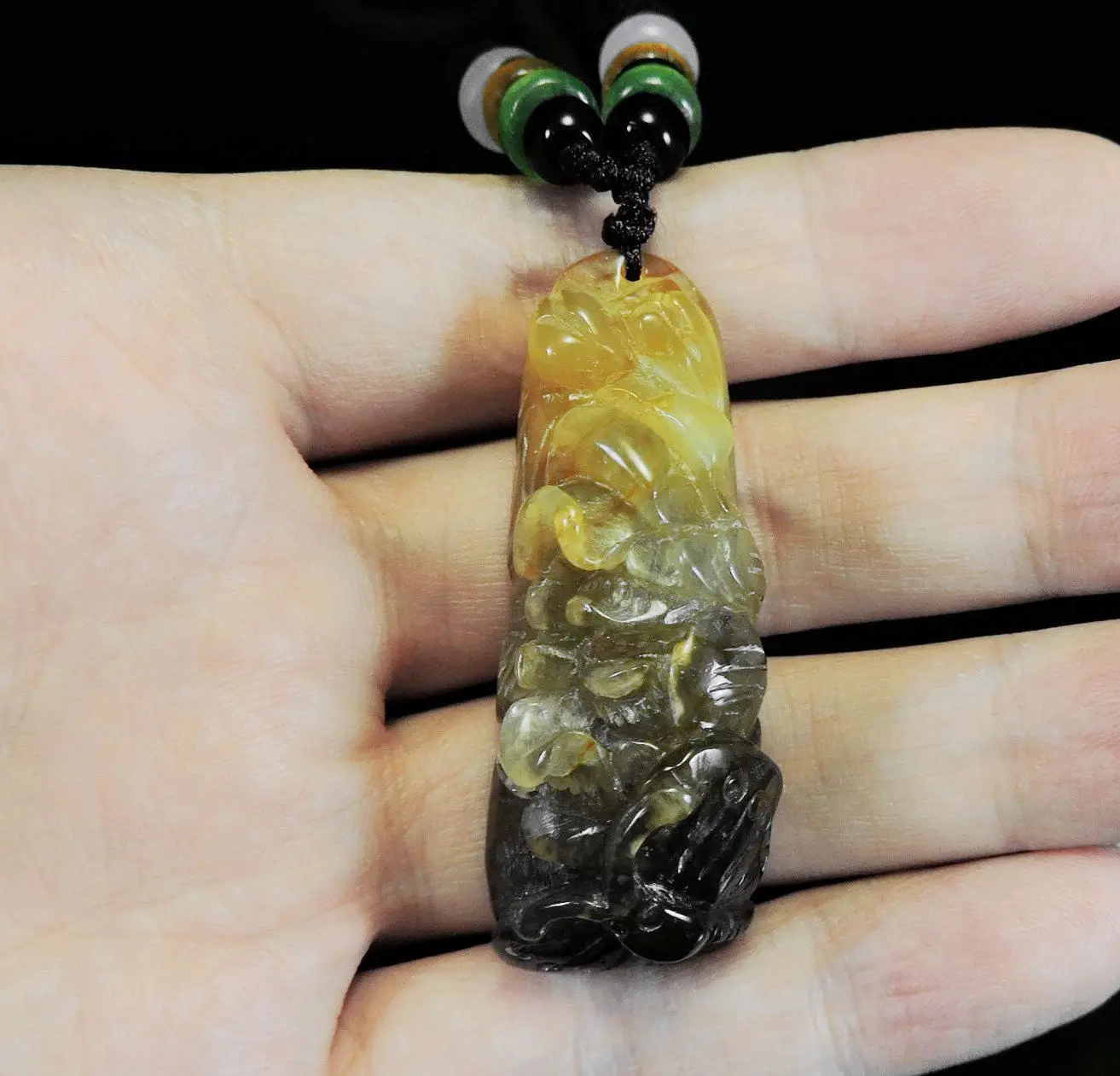 Jade Jewelry Natural Jade Pendant Necklace Hand-Carved butterfly&peony flower Jadeite Necklace Pendant Gift No Treatment 688i