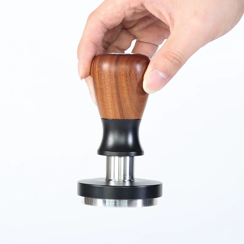 مكبس قهوة احترافي 58 ملم، ستانلس ستيل، مقبض خشب جو...