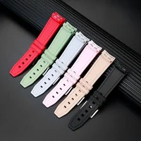 Bracelet de montre pour Omega X Swatch Joint MoonSwatch, pour Seamaster 300 hommes femmes 20mm caoutchouc Silicone extrémité incurvée 3