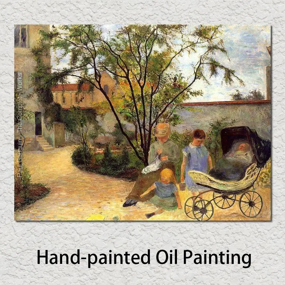 

French Impressionists Art The Family in The Garden Rue Carcel by Paul Gauguin Painting High Quality Hand Painted