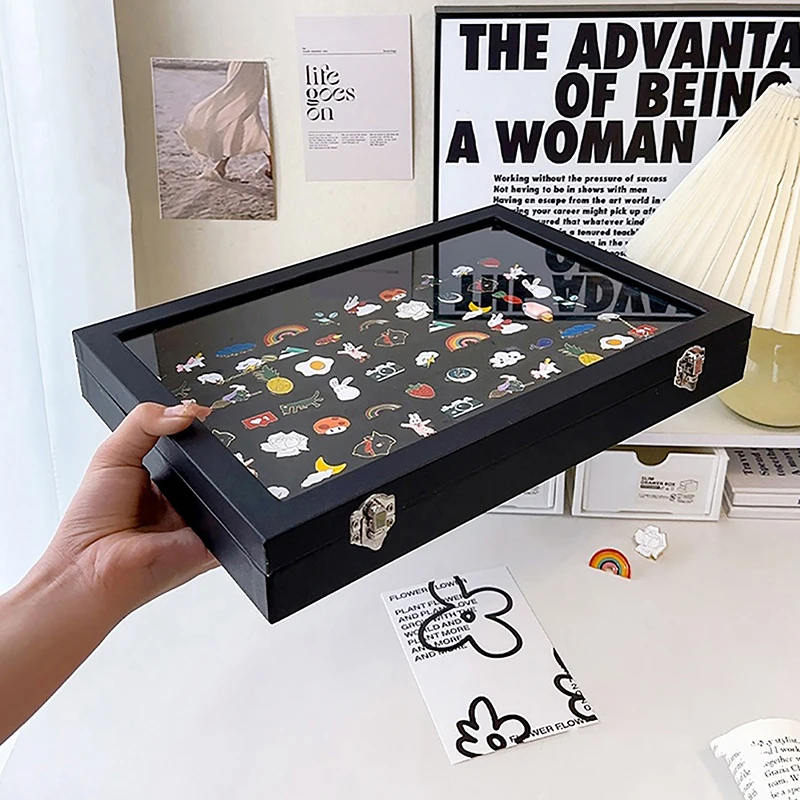 Pin Display Case Breastpin Medal Display Box Storage Box Dust-Proof Brooch Box Display Rack Jewelry Medal Collection Display Box