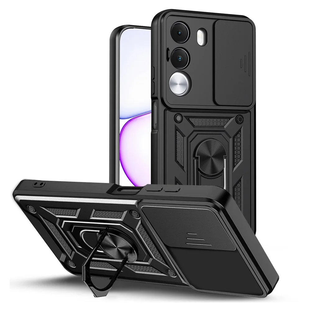 Enhanced Armor Hybrid Metal Ring Holder Camera Protective Case