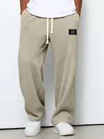 Pantalon de survêtement pour homme, tendance printemps-automne, coupe ample, extensible, jambe droite. Tissu gaufré. Pantalon décontracté sportif micro-extensible 6