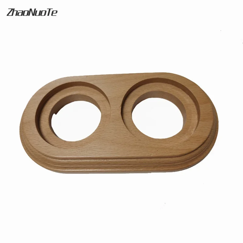 Retro Switch Socket Wooden Base 1-3 Gang for Ceramics EU Socket Switch Hole Diameter 68 mm switch socket