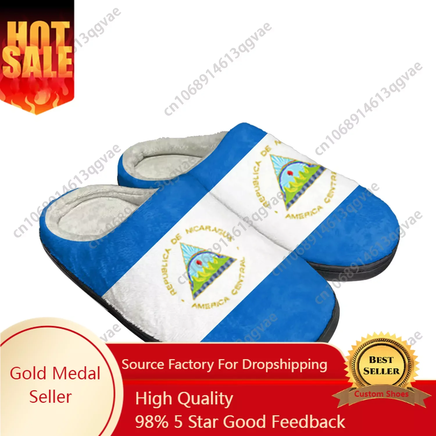 

Nicaraguan Flag Home Cotton Custom Slippers Mens Womens Sandals Nicaragua Plush Bedroom Casual Keep Warm Shoes Thermal Slipper