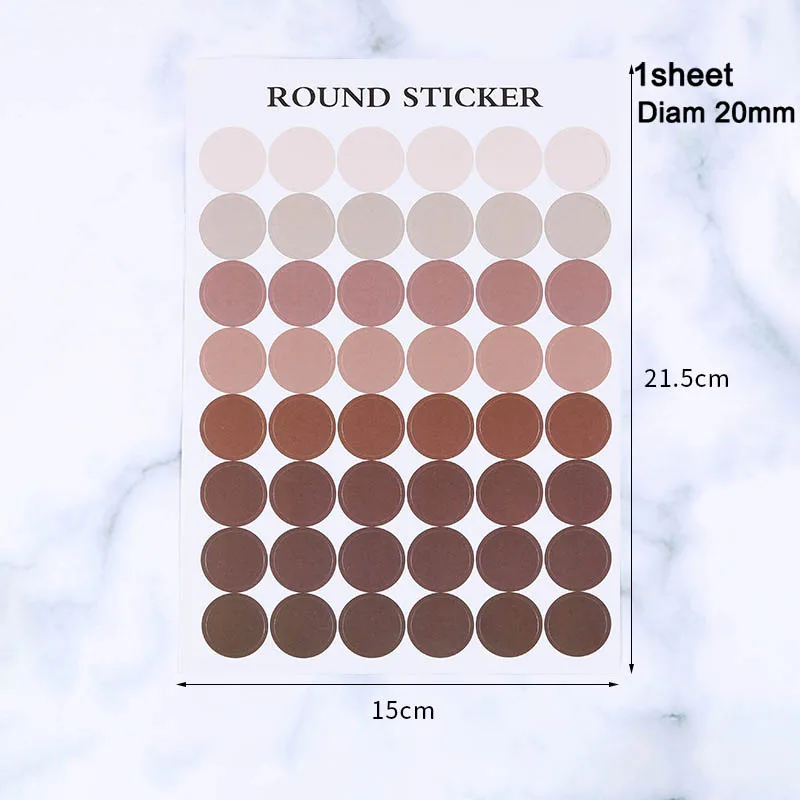 15 Sheet/1 Sheet White/Colour Circles Round Code Stickers DIY Crafts Code Stickers Self-adhesive 10/16/20MM Multipurpose Round 