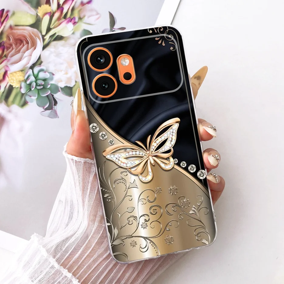Cute Cat & Peacock Painted Soft Slim Phone Case - Artistic Protective Cover