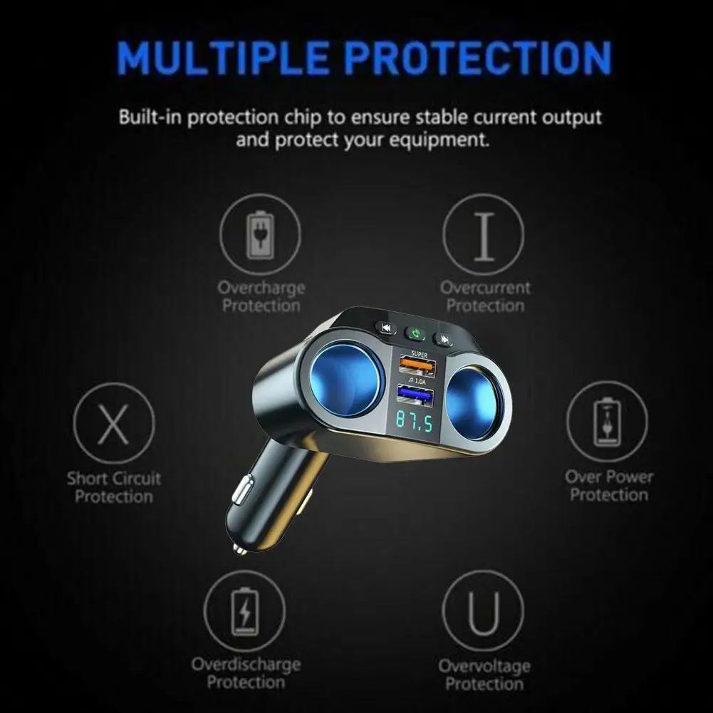 3.1A Dual USB 2 Port LCD Display 12-24V Cigarette Lighter Socket Fast Charger Adapter For Car SUV Minivan_voghion.com