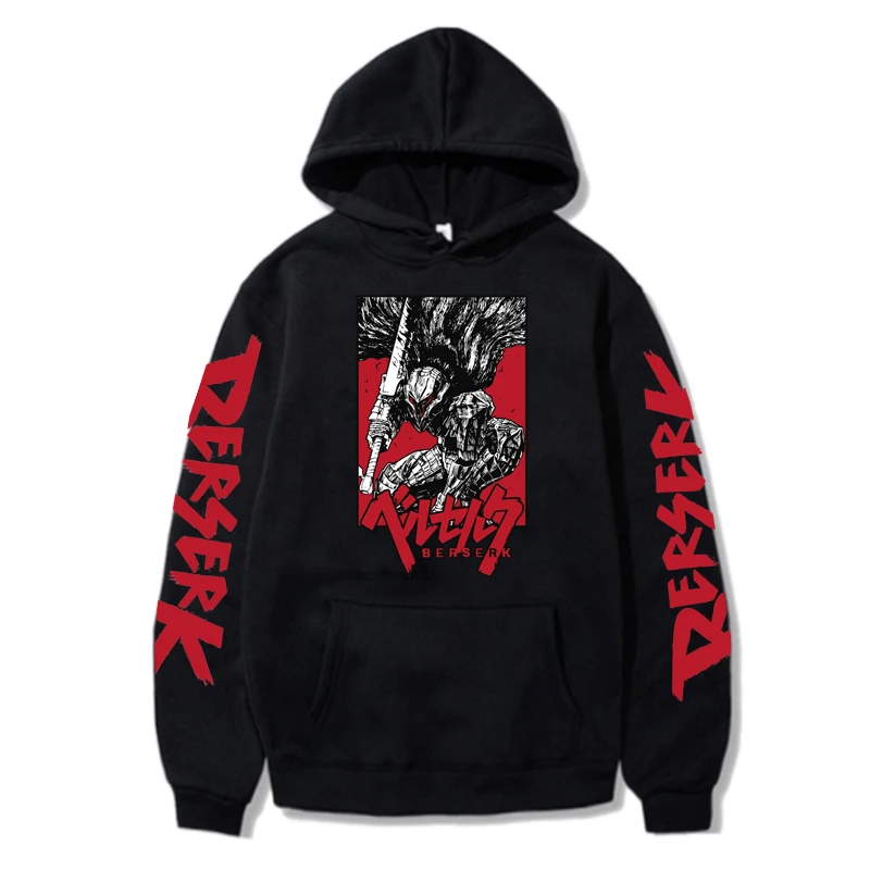 

Anime Berserk Guts 2D Print Men's Cotton Hoodie Casual Oversized Pullover Popular Streetwear Fashion Sweatshirt Unisex Clothing