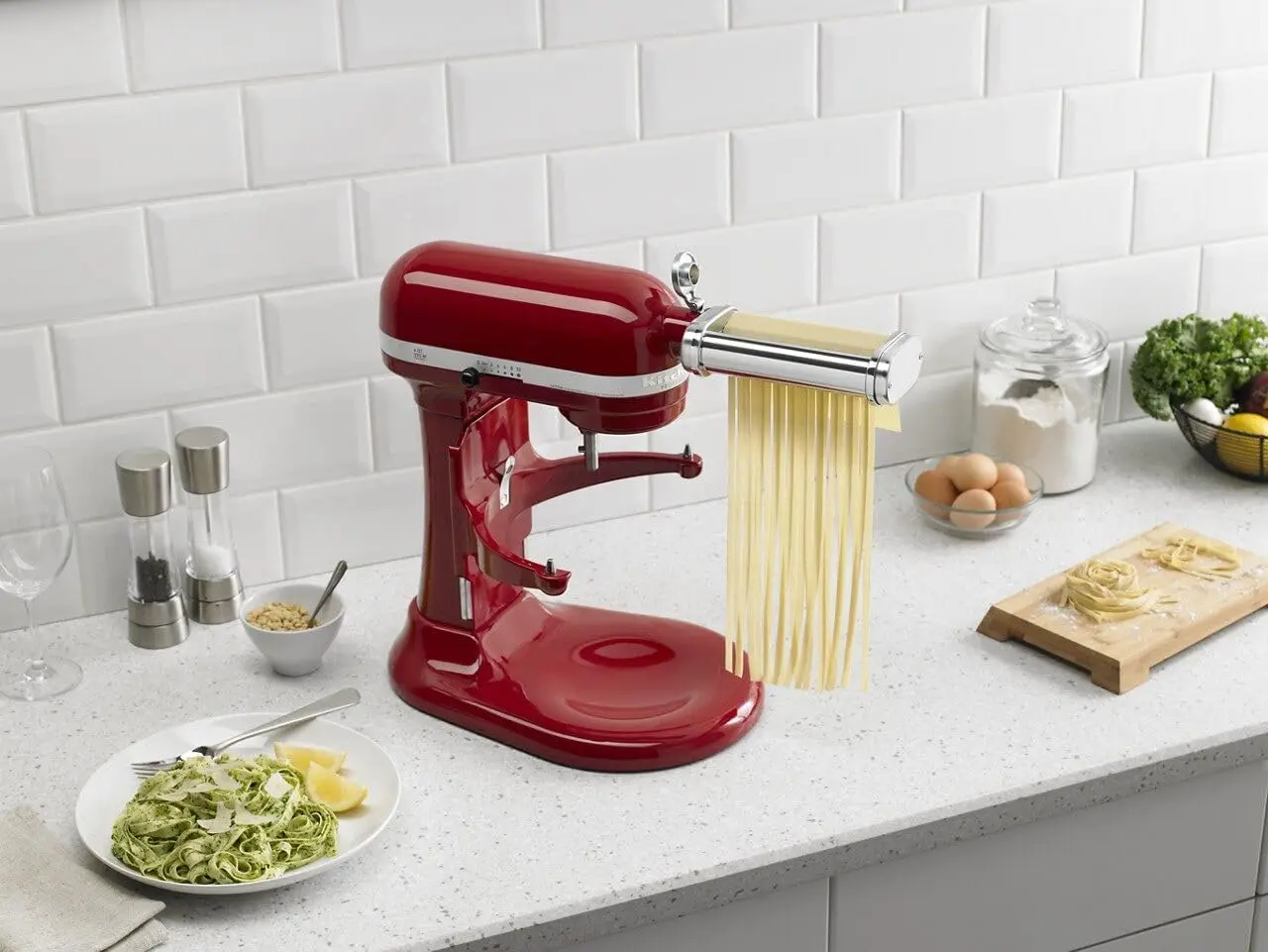 KitchenAid スタンドミキサー用　パスタローラー＆カッターセット ステンレス製パスタローラーとカッター,スタンドミキサー