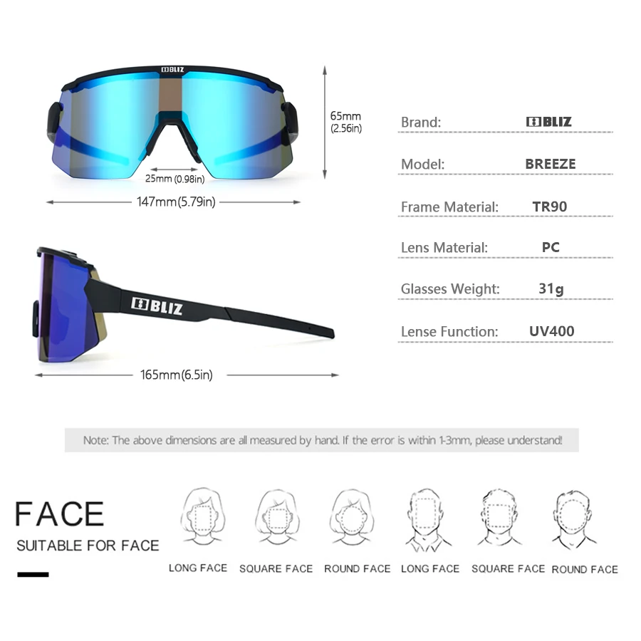 Cycling Glasses Cycling Sunglasses Sports Glasses Sports Goggles B Bliz Breeze Cycling Glasses UV400 Outdoor Sports Sunglasses Men MTB Riding Shades Women