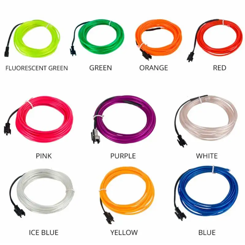 spyder headlights Strip Light Glow EL Wire Cable LED Neon Christmas Dance Party DIY Costumes Clothing Luminous Car Light Decoration Clothes fog light for car