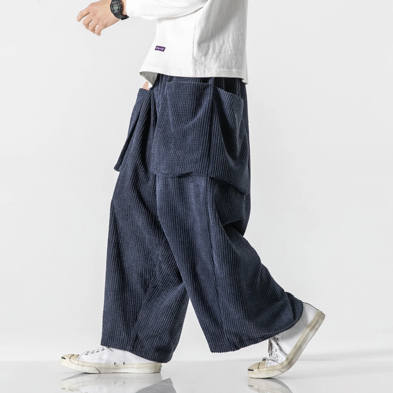 

Fashion Men's Pants Loose Corduroy Trousers Men Sweatpants Oversized Harem Pants Male Harajuku Wied Leg Pants New Streetwear